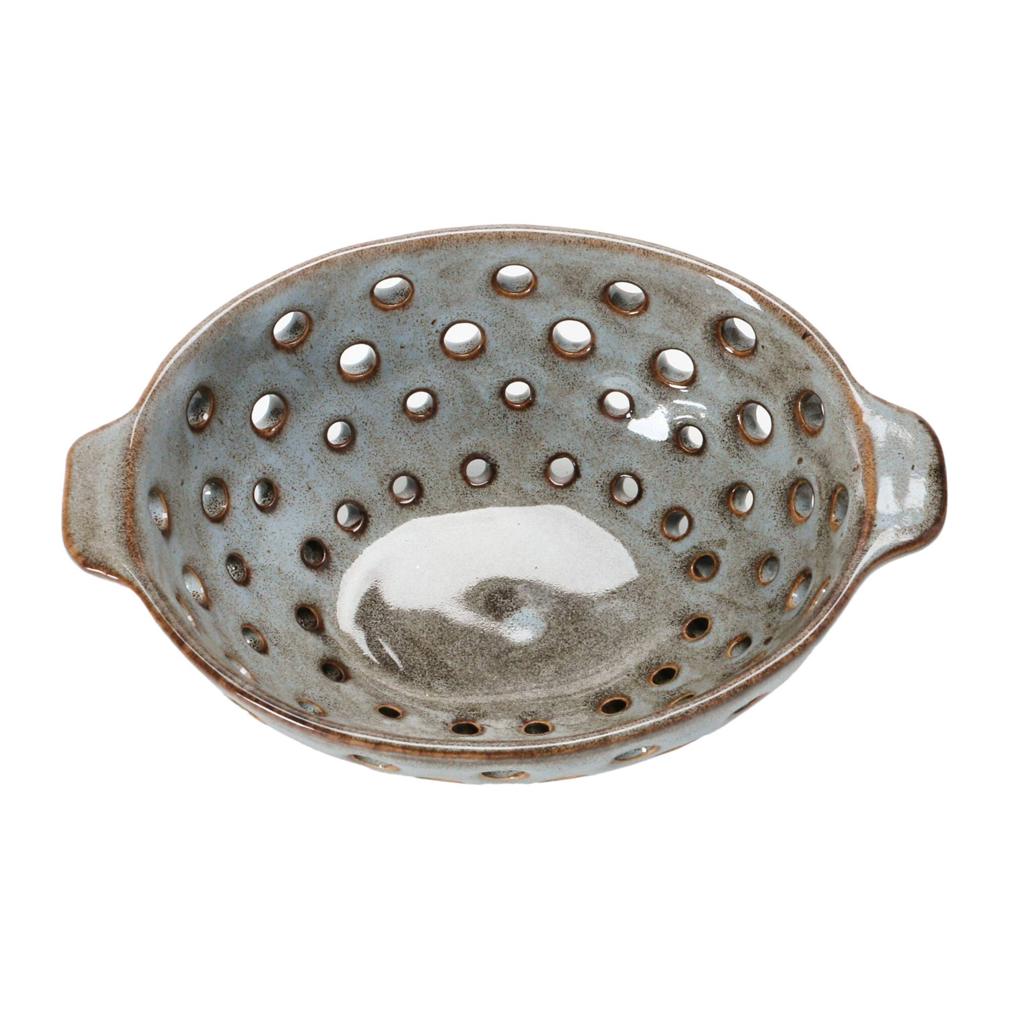Hello Honey® 8" Brown Glazed Stoneware Berry Bowl